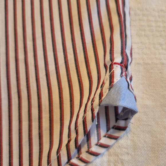 Nautica boys size 14 button up long sleeve striped shirt, blue, white, red, NWT - Picture 3 of 8